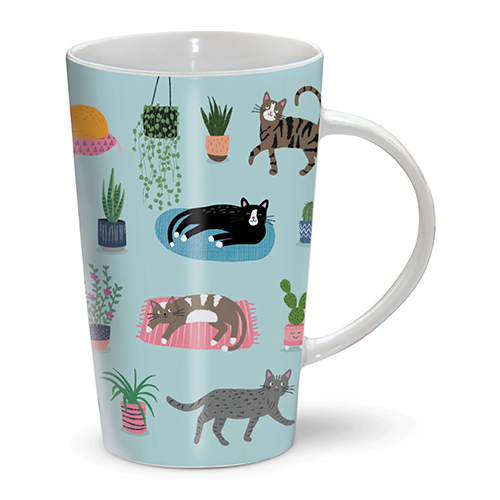 Cats & plants mug 