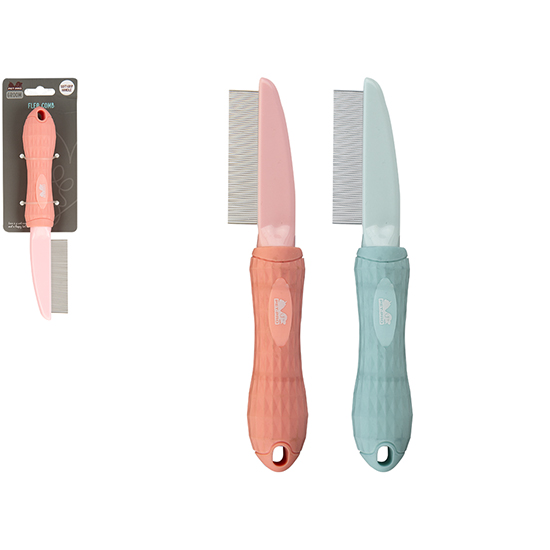 Soft grip flea comb