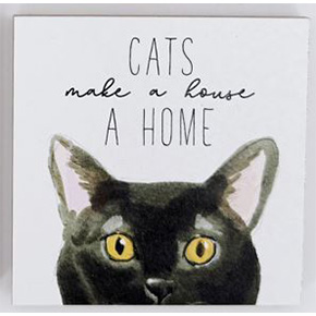 MDF peeping cat coaster - black