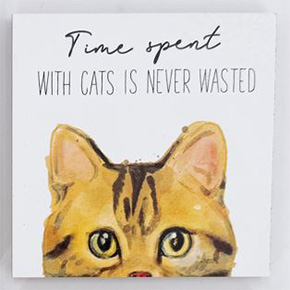 MDF peeping cat coaster - ginger